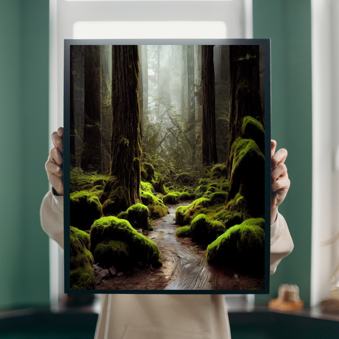 Mossy Redwood Forest 1.0 Metal Print Wall Art