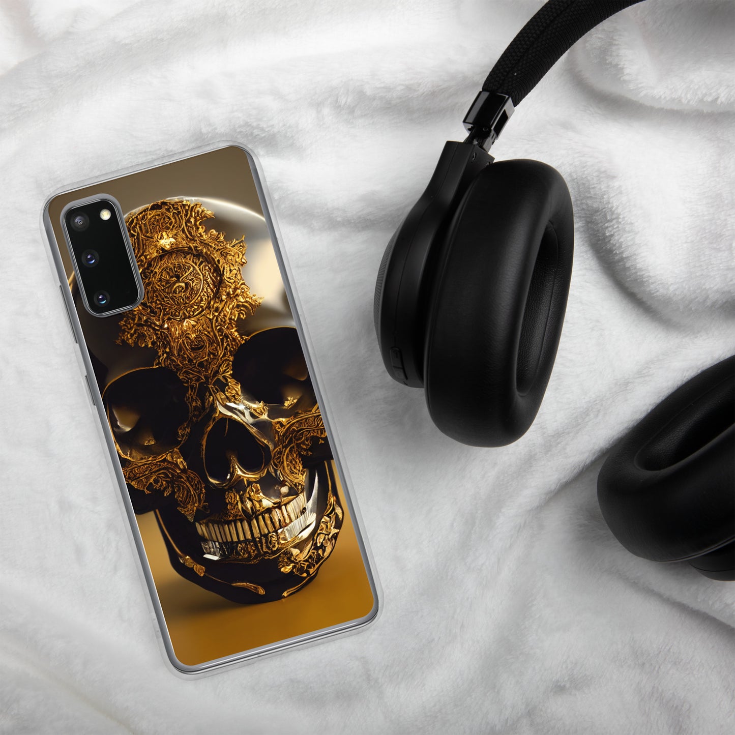 Obsidian Skull Gilded in Gold 1.0 Samsung Case