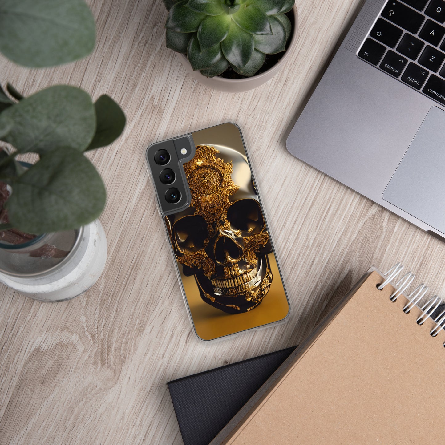 Obsidian Skull Gilded in Gold 1.0 Samsung Case