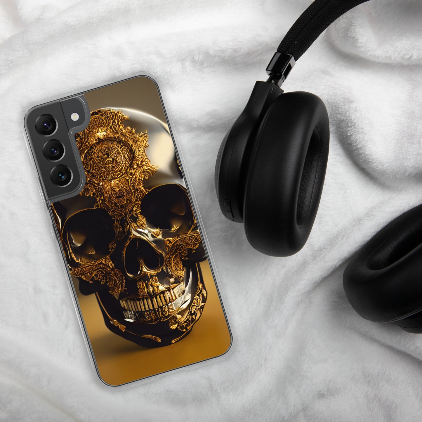 Obsidian Skull Gilded in Gold 1.0 Samsung Case