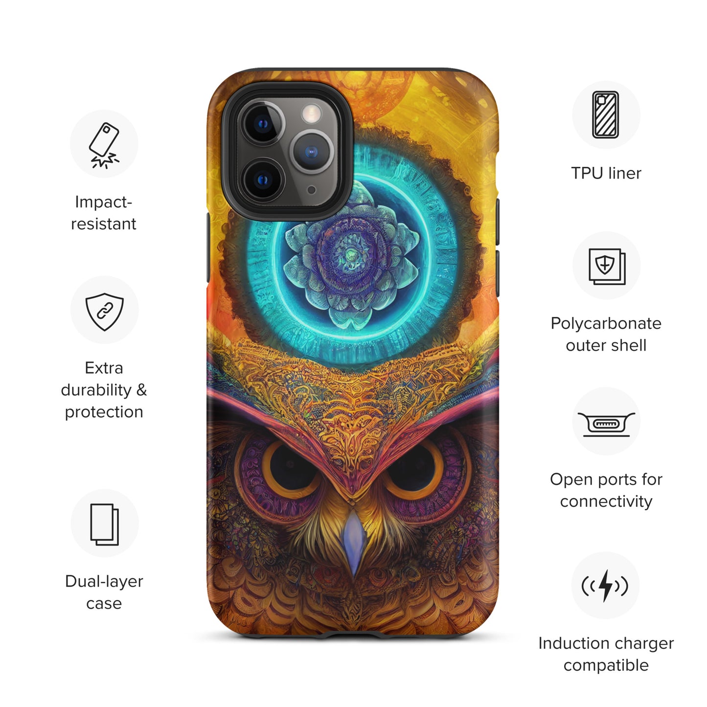 Mandala Owl 1.0 Tough iPhone Case